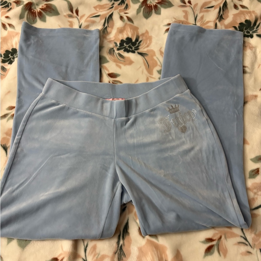 Juicy Couture Sky Blue Velour Pants